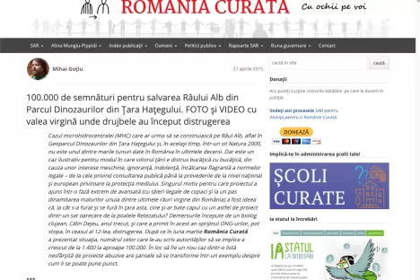 100.000 de semnături pentru salvarea Râului Alb din Parcul Dinozaurilor din Țara Hațegului. FOTO și VIDEO cu valea virgină unde drujbele au început distrugerea